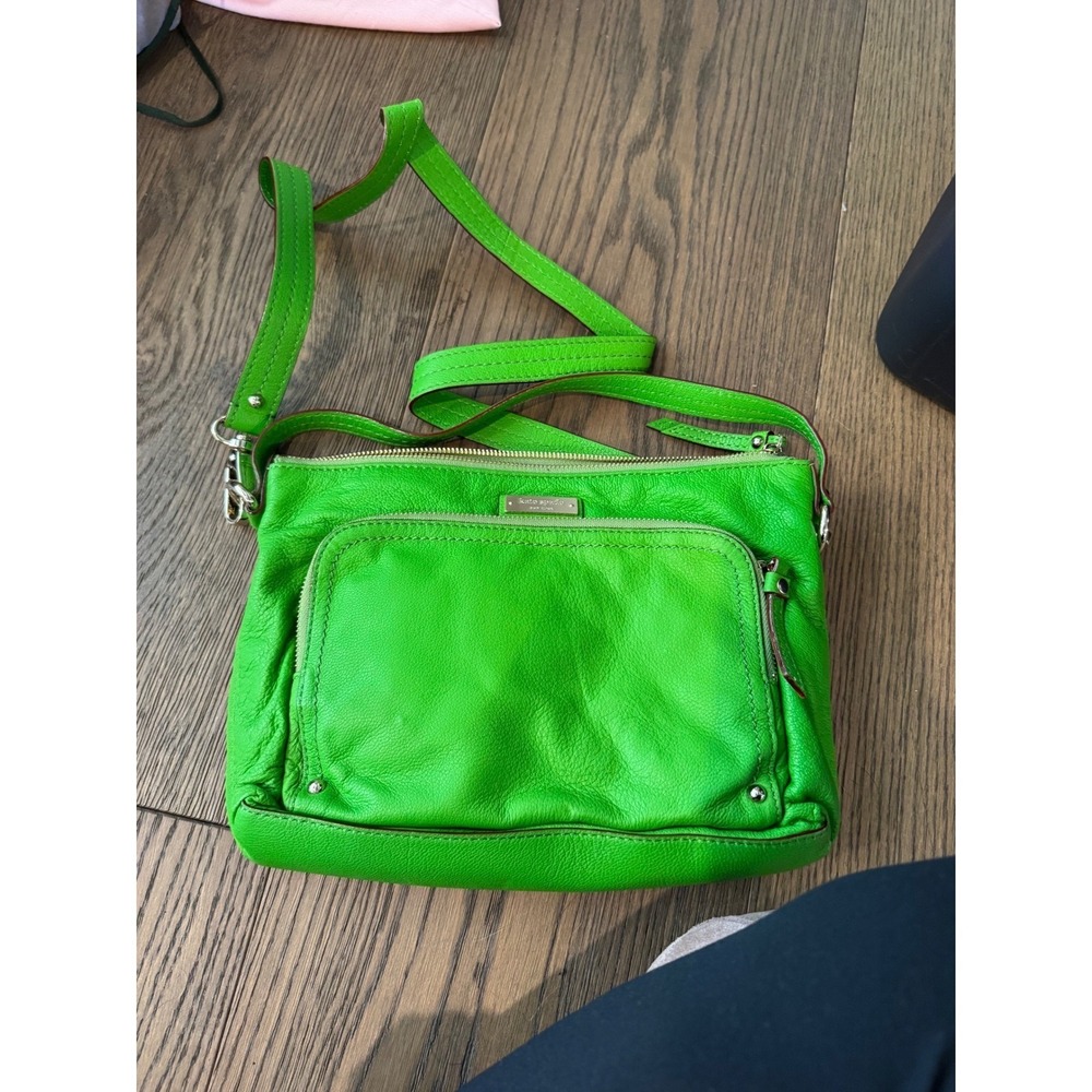 Kate Spade Sammie La Casita Crossbody Bag Kiwi Green Leather PXRU1705